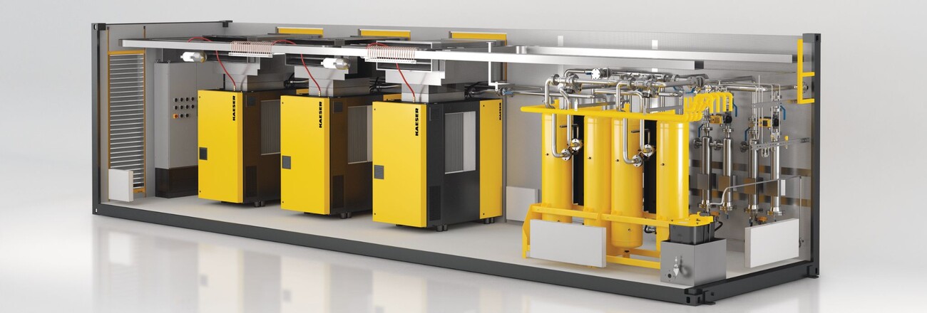 Vous avez besoin d'air comprimé rapidement ? Notre station en conteneur CONTAIN-AIR vous apporte la solution.