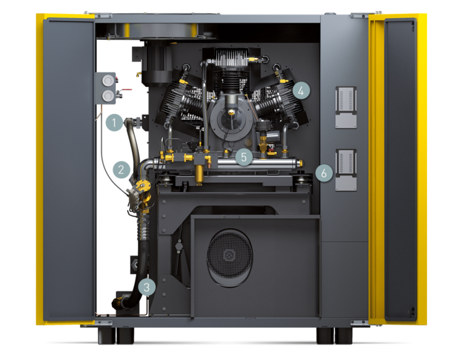 Composants de la centrale de surpression compacte série DN C (partie avant)