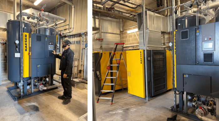L'installation du sécheur par adsorption CALOSEC de KAESER chez notre client