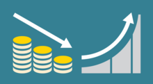 Graphique illustrant la baisse des coûts d'exploitation (OPEX) face à l'augmentation de la rentabilité pour une station d'air comprimé.