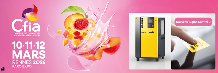 KAESER est participe au salon CFIA Rennes 2026 pour présenter nos solutions de compresseur d'air pour l'industrie agroalimentaire.