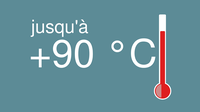 Eau chauffée jusqu'à +90 °C grâce à la récupération des calories