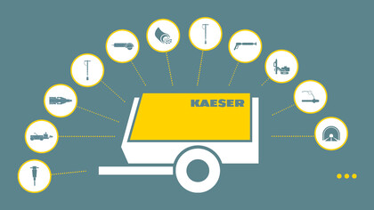 Un compresseur d'air comprimé pour toutes les applications sur les chantiers.