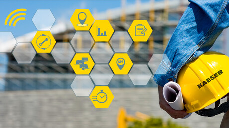 Surveillance à distance des messages et des indicateurs (affichage des données de fonctionnement) du compresseur sur le chantier.